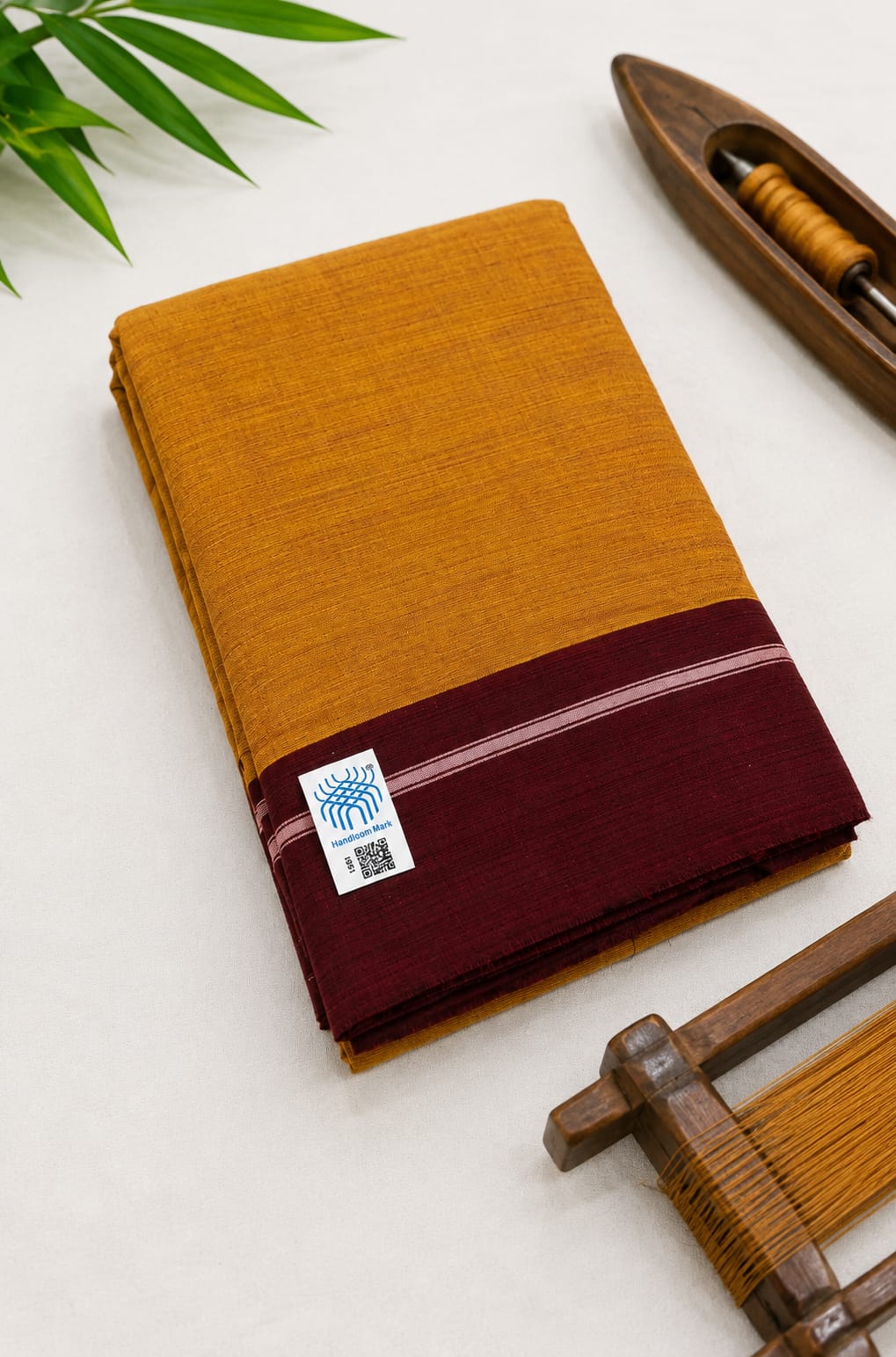 Elegance Pure Cotton Plane Patteda Anchu Saree — Handloom Cotton Ilkal saree