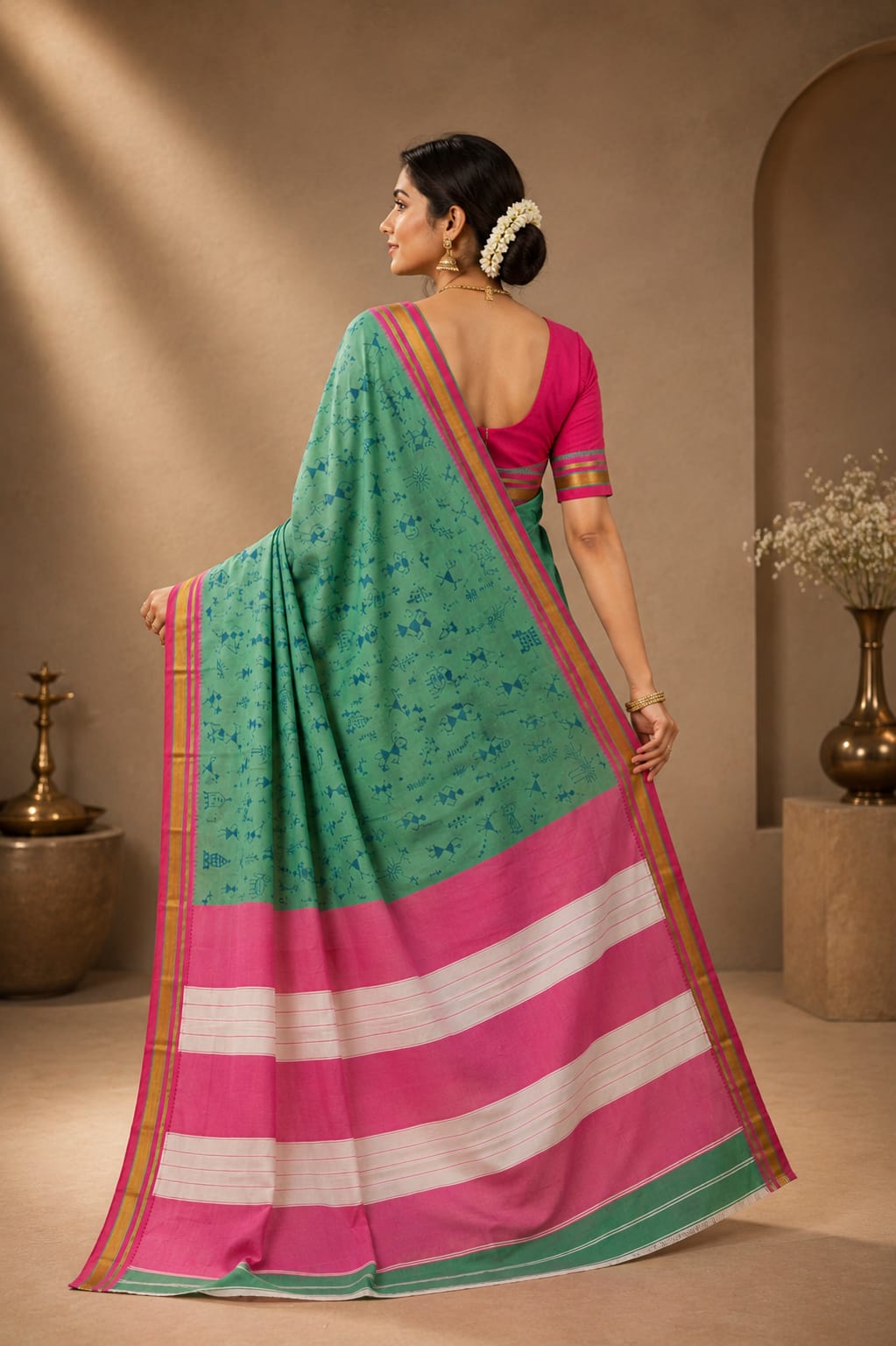 Printed Peacock Traditional Ilkal Saree