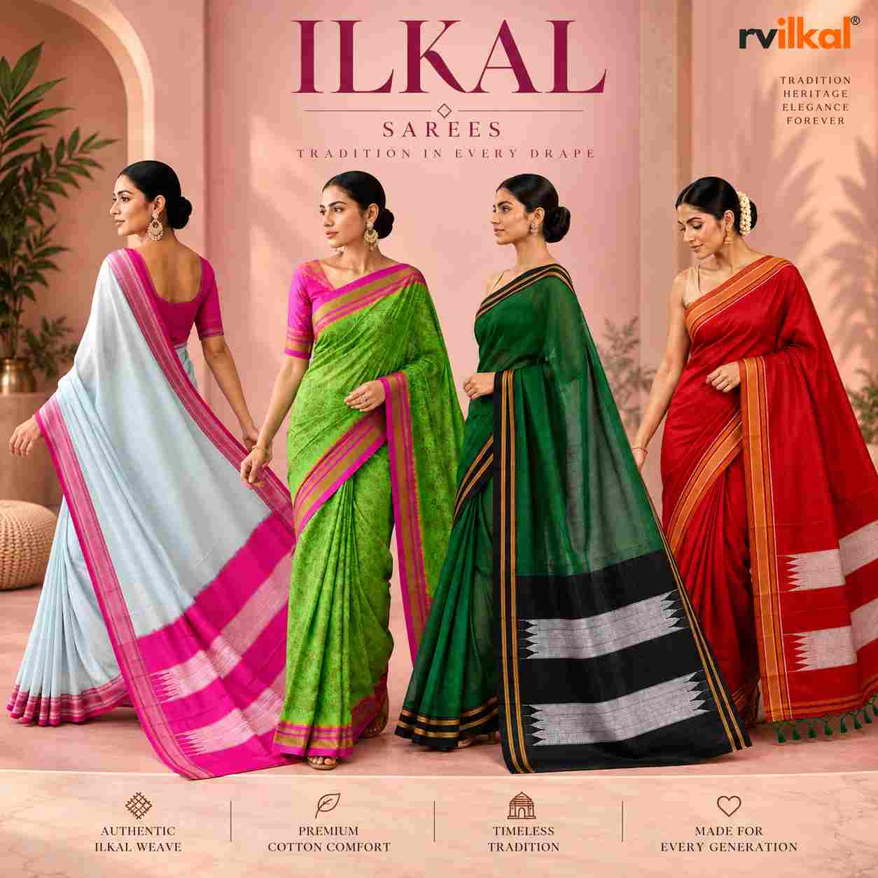 Traditional Ilkal Sarees