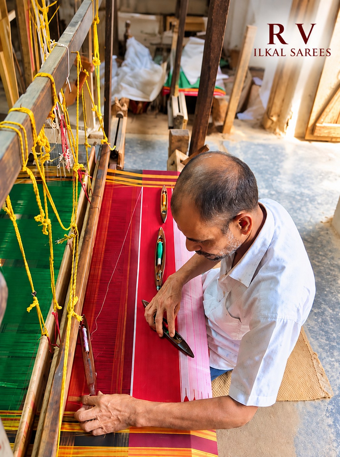 Handloom weaving an Ilkal saree