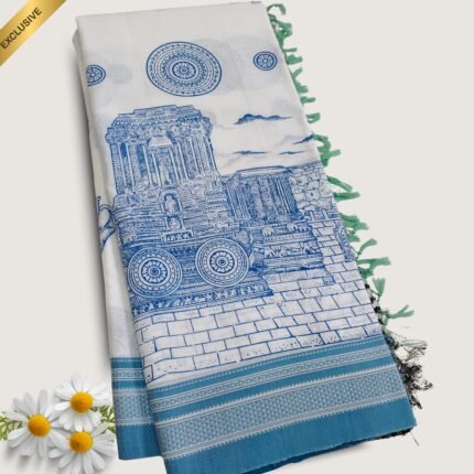Elegance Hampi Heritage Printed Handloom Cotton Saree