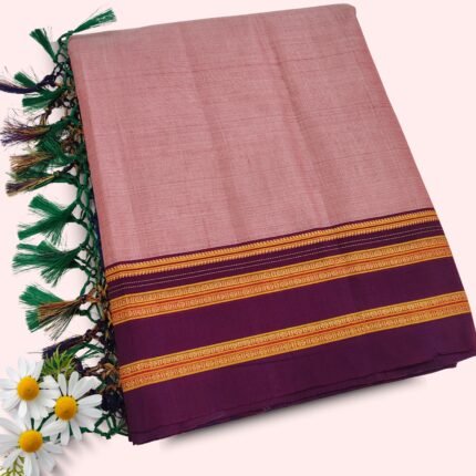 Pink Gayatri Big Border Handloom Ilkal Saree